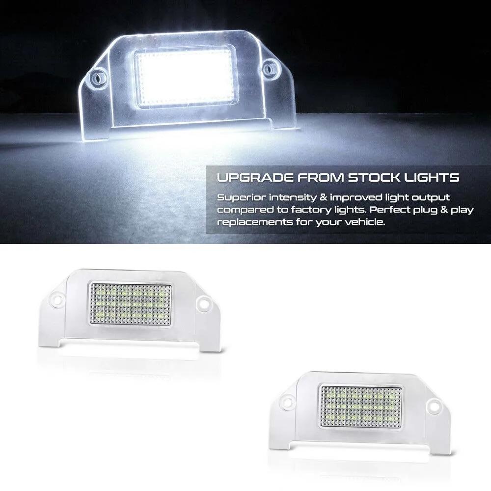 Ensemble d'éclairage de plaque d'immatriculation LED SMD complet, blanc pur, LH + RH pour 05-14, fus