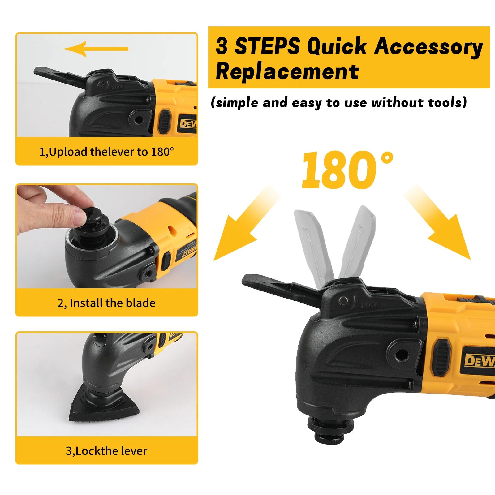DEWALT 20V MAX Outil multiple oscillant sans fil sans balais 5 Accessoires inclus! Changement rapide