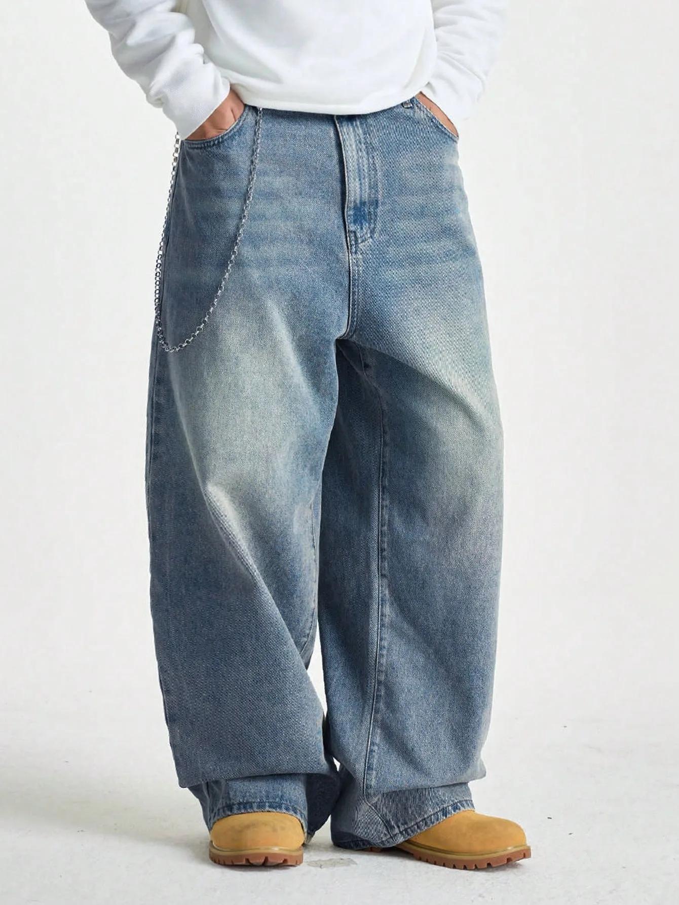 Jean large brossé pour hommes, 1 pièce, jean large Y2K, nouvelles roches, Buggy, pantalon Hip-Hop no