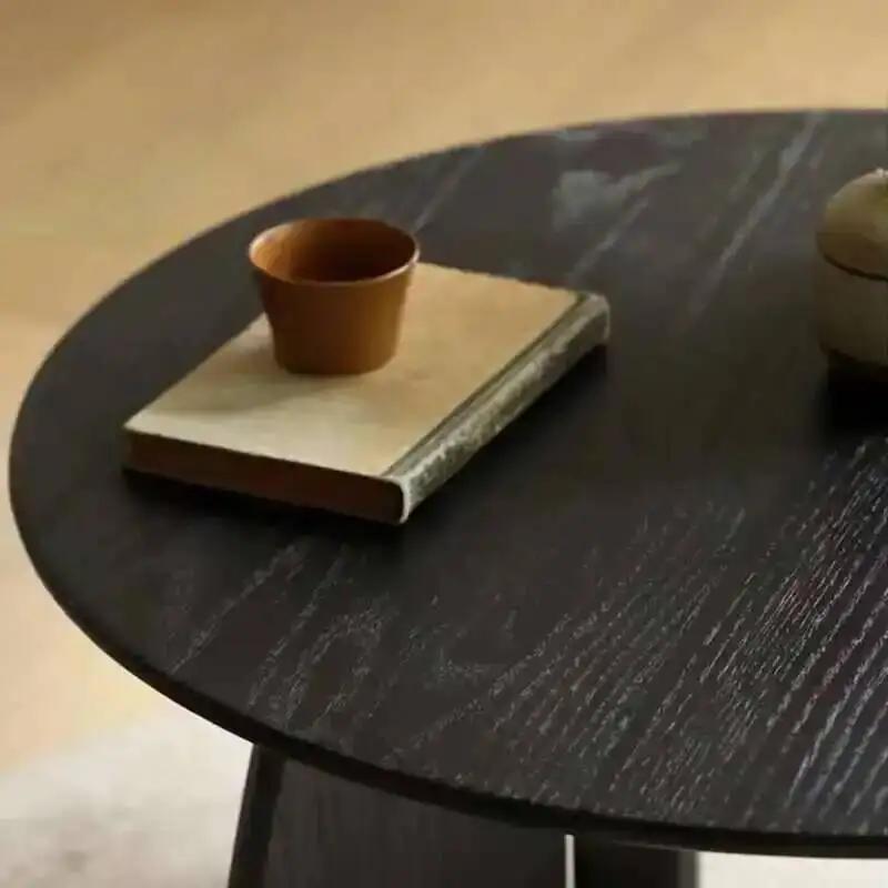 Table basse de chambre en bois noir, Table d'appoint Convertible réglable, esthétique industrielle,