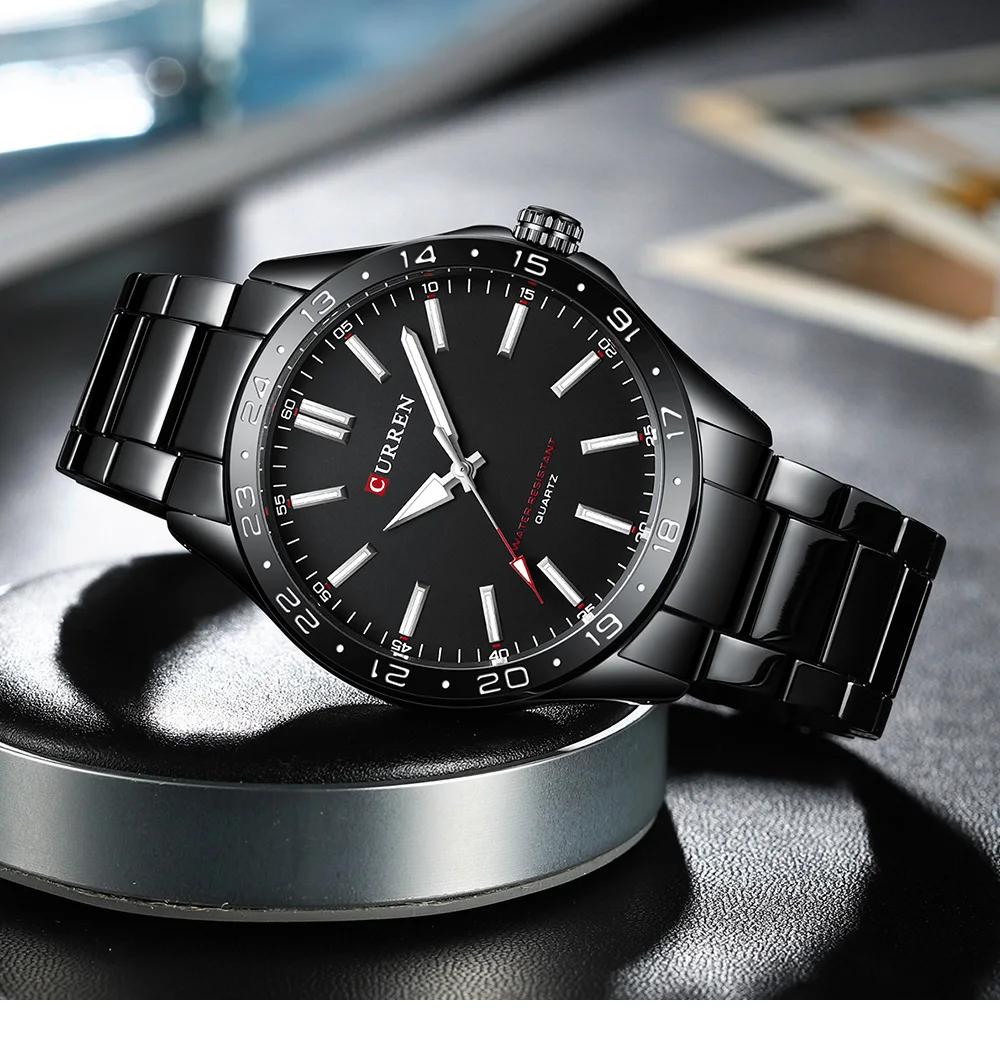 CURREN 8452 hommes montre à Quartz Ultra mince Simple Hodinky mode montre-bracelet en acier inoxydab