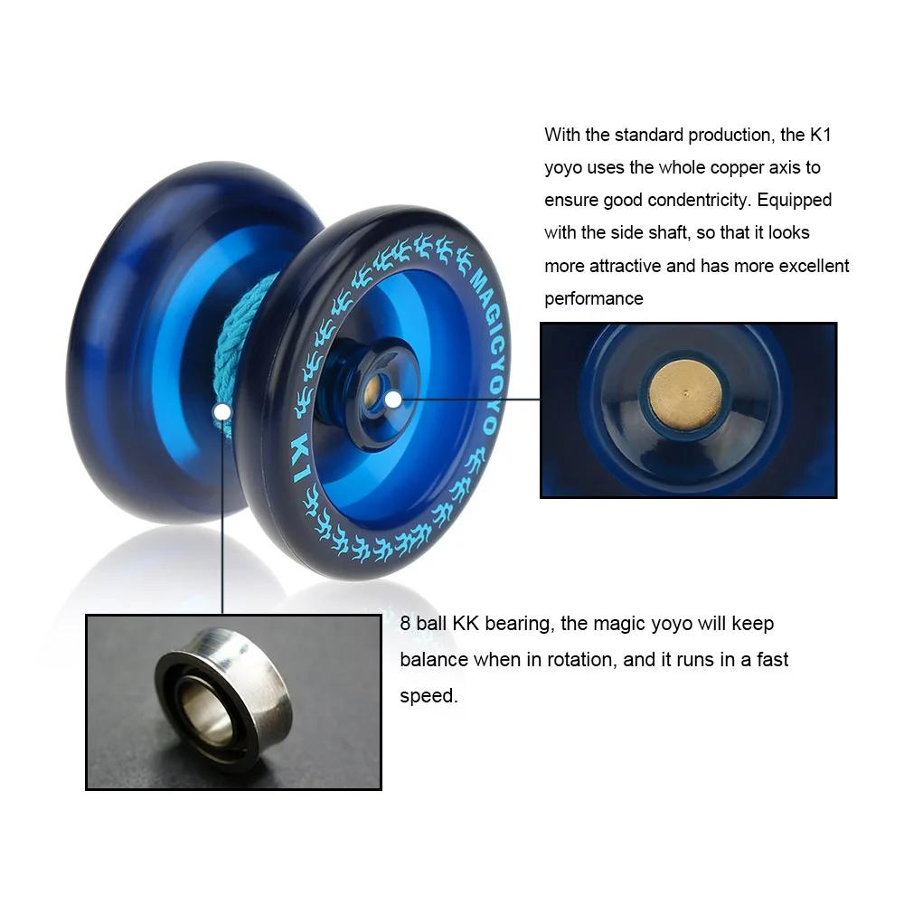 Yoyo magique professionnel K1 Spin ABS Yoyo 8 roulement à billes KK avec ficelle rotative pour enfan