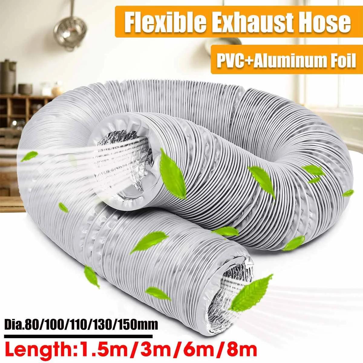 Tuyau flexible pour climatiseur portable, sortie, 80mm, 100mm, 110mm, 130mm, 150mm