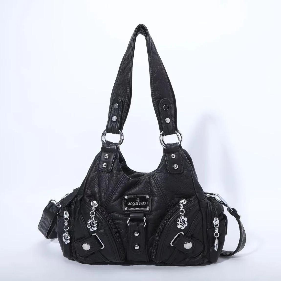 Sacs à main pour femmes, petit sac à bandoulière, fourre-tout souple, sacoche à la mode multi-poches