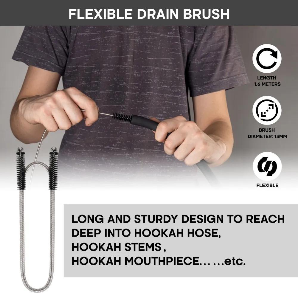 Yimi – kit de brosse de nettoyage de narguilé, brosse de vidange Flexible, bol de narguilé, décalcom