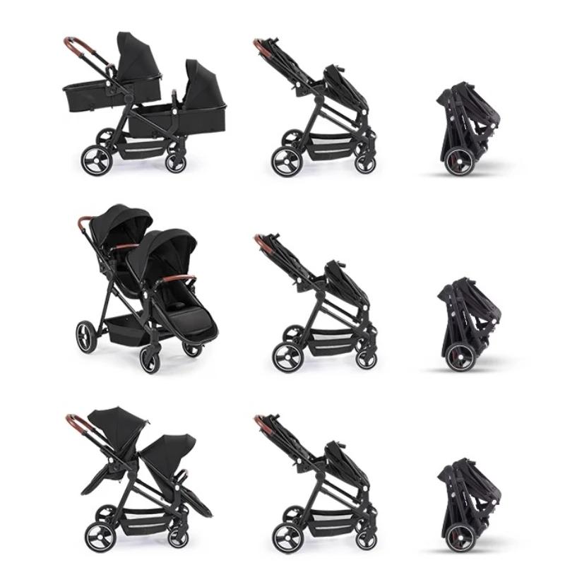 Nouvelle poussette Double légère pliable, Double siège, Portable, multifonctionnelle, peut être pris