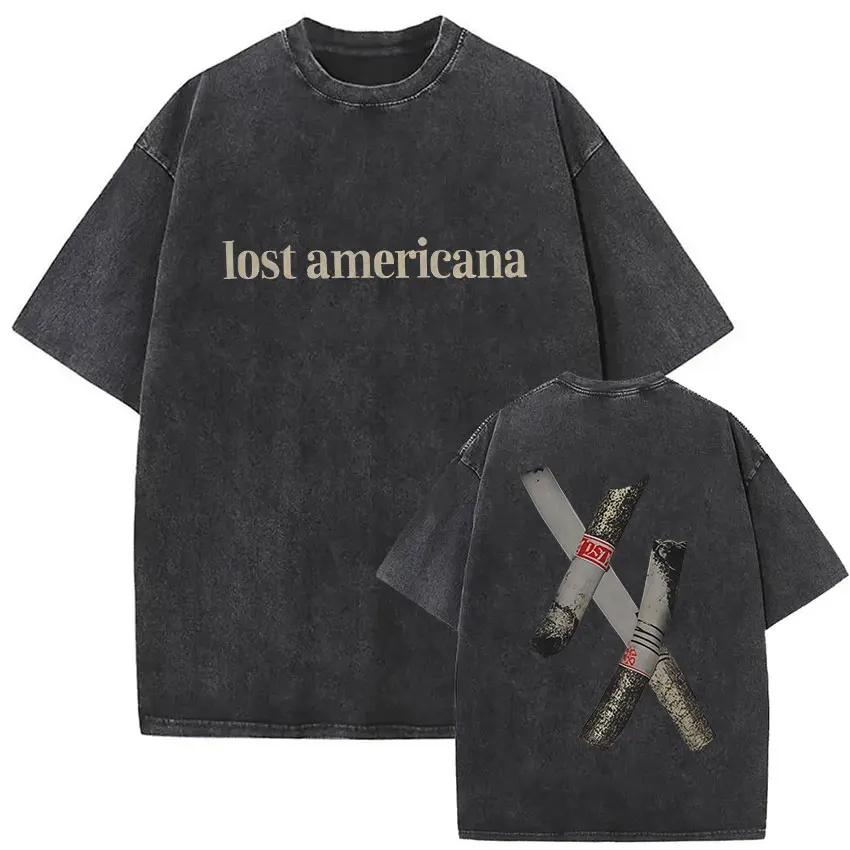 Rappeur MGK perdu Americana Tour 2025 T-shirts mitrailleuse Kelly Vintage lavé graphique T-shirt hom