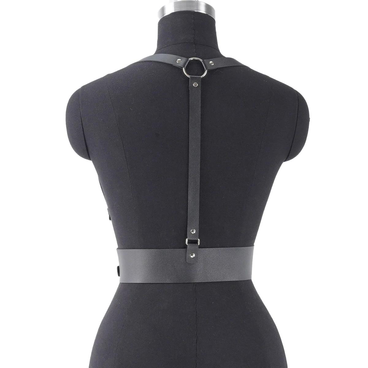Ceinture décorative Punk pour femmes, Style de rue, ceinture à bretelles réglable, harnais Corset, a