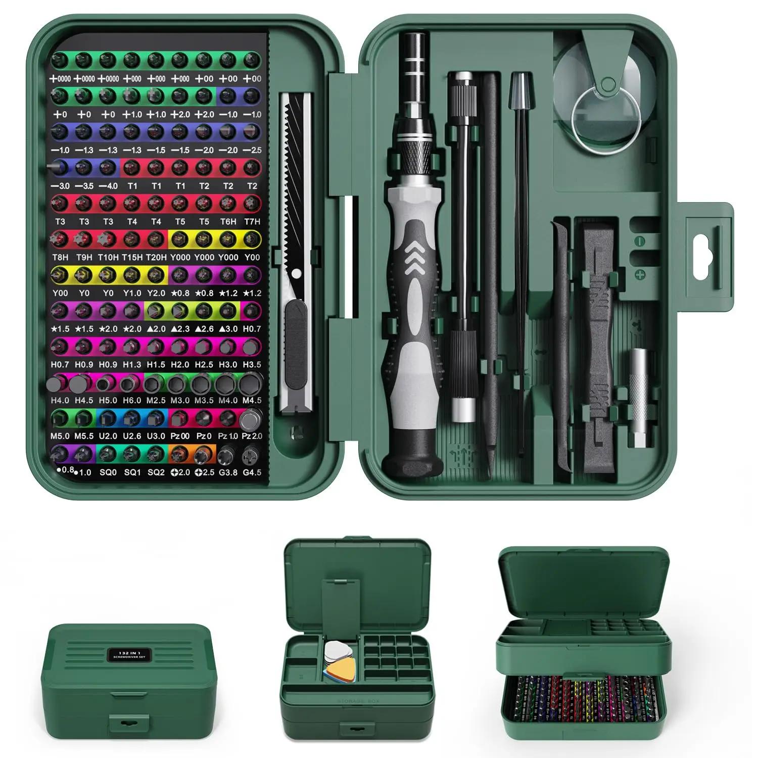 Jeu de tournevis de précision 132 en 1, Phillips, Torx, tête de tournevis magnétique avec boîte de r