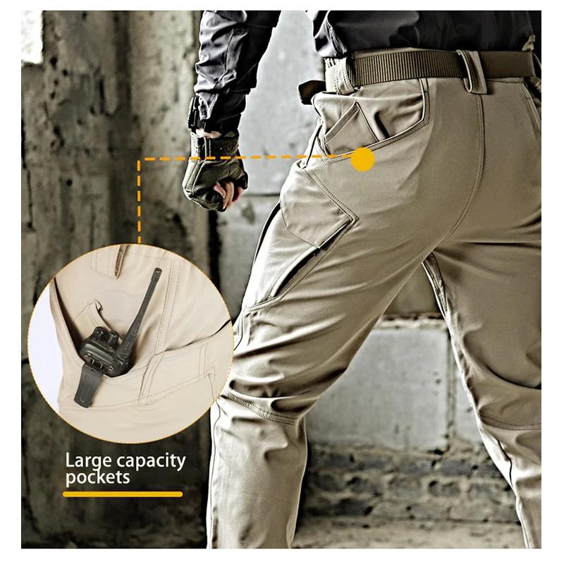 Pantalon décontracté slim fit pour homme, printemps-été, plusieurs poches, micro-élasticité, pour vo