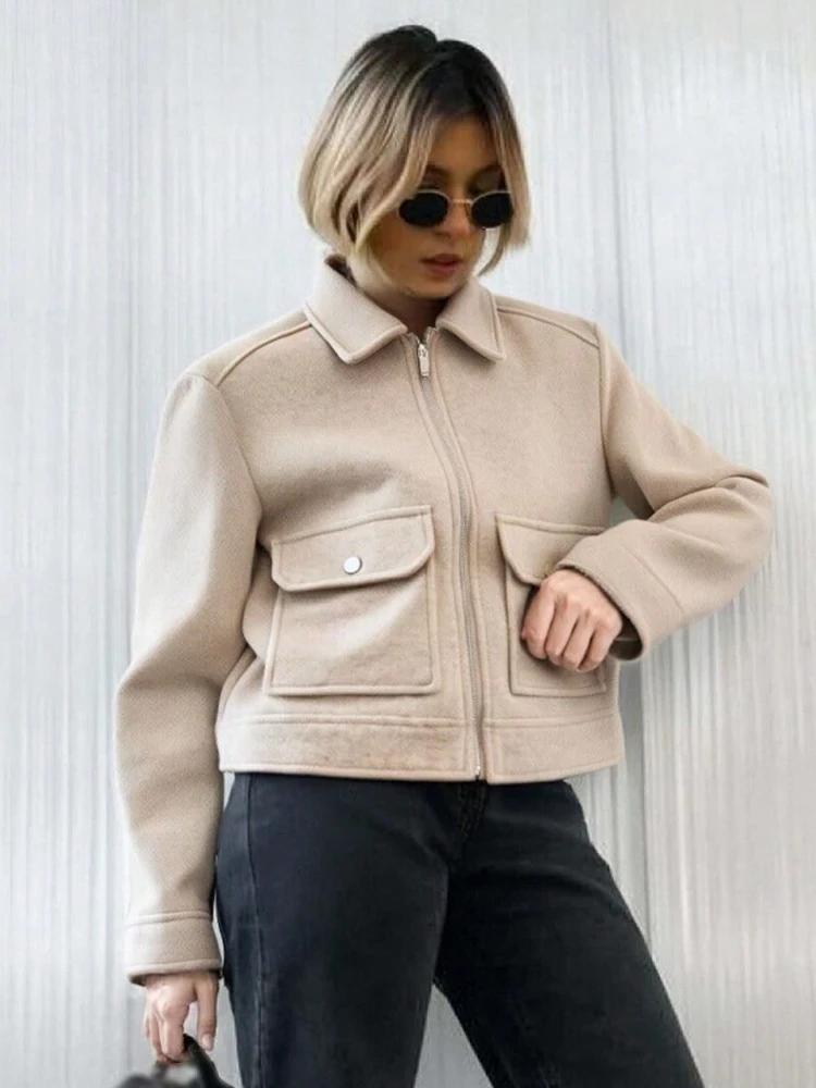 Veste à fermeture éclair pour femme SLTNX, nouvelle veste d'hiver à manches longues avec poches, ves