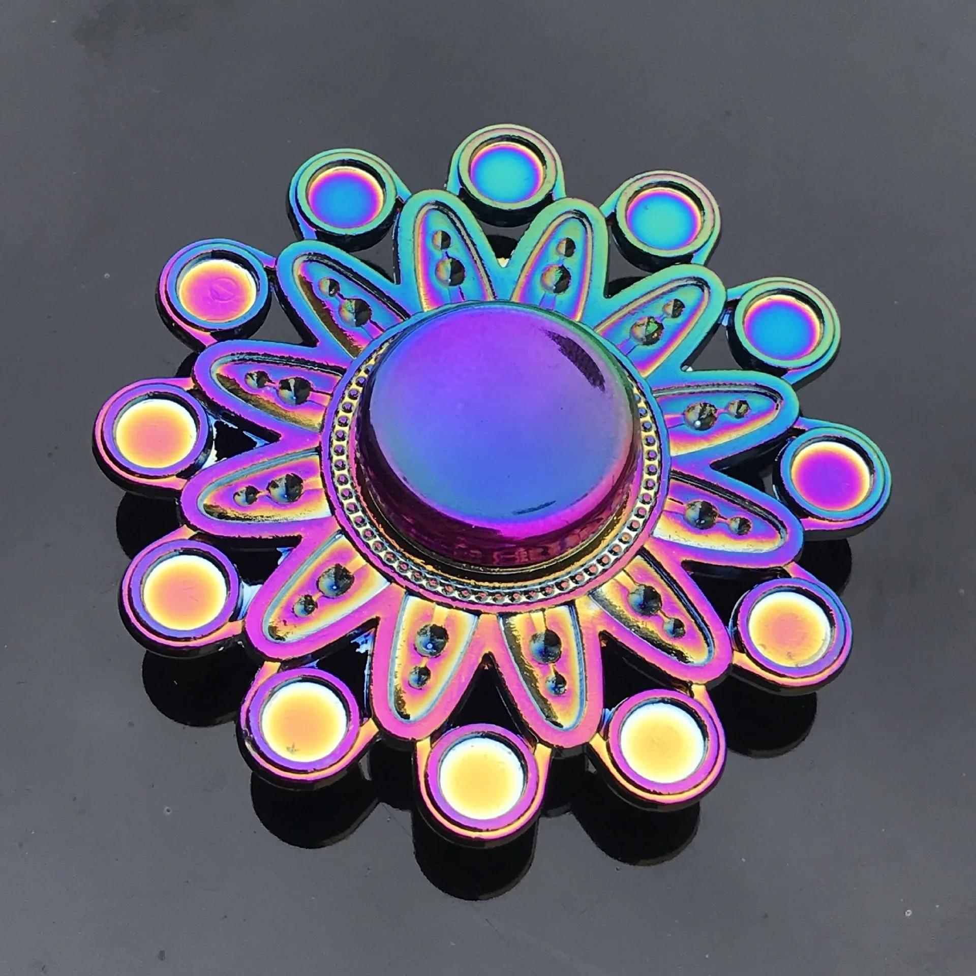 Spinner en métal arc-en-ciel Fidget Spinners à doigts colorés Spinners à main à grande vitesse Jouet