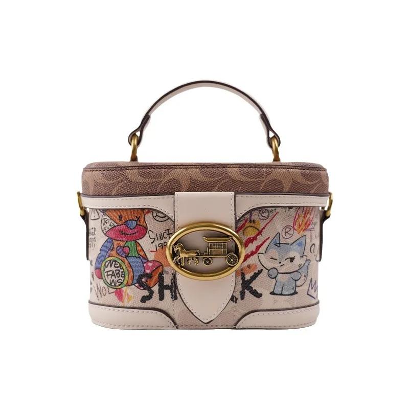 Sac seau pour femme très tendance, sac à bandoulière polyvalent avec poignée supérieure, style boîte