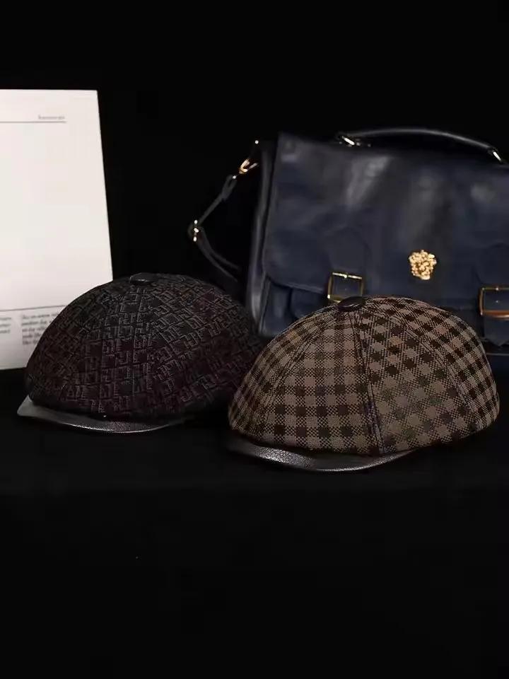 Nouveau chapeau Boina en cuir véritable daim mat béret en peau de mouton chaud hiver coton hommes re