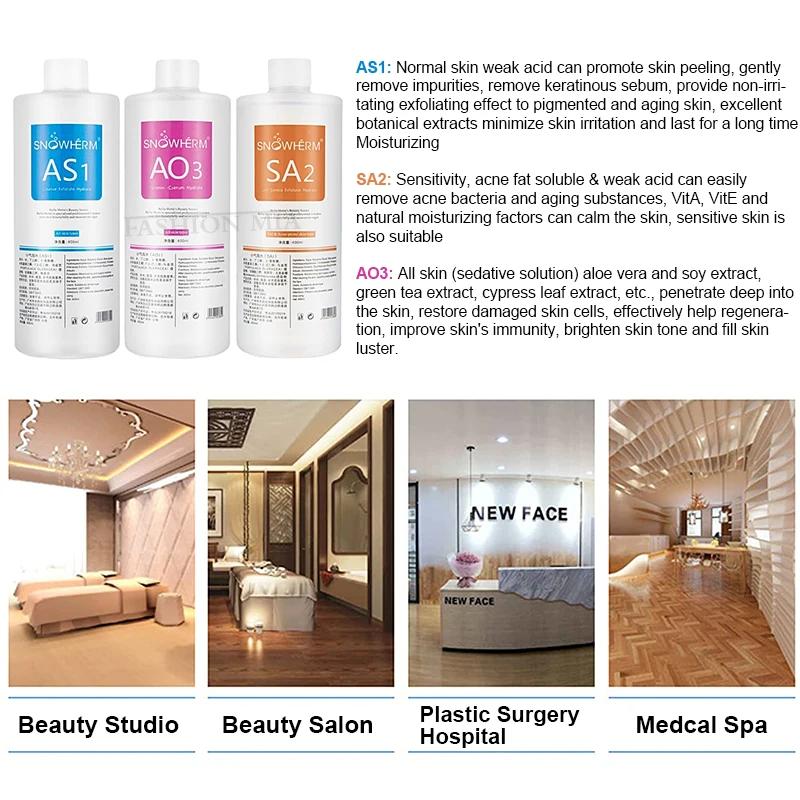 Sérum hydrofacial liquide pour le visage AS1 SA2 AO3, solution Aqua Peel pour machine de beauté, soi