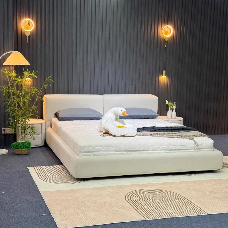 Adultes King Size lit Double rangement de luxe princesse moderne minimaliste cadre de lit filles Cam