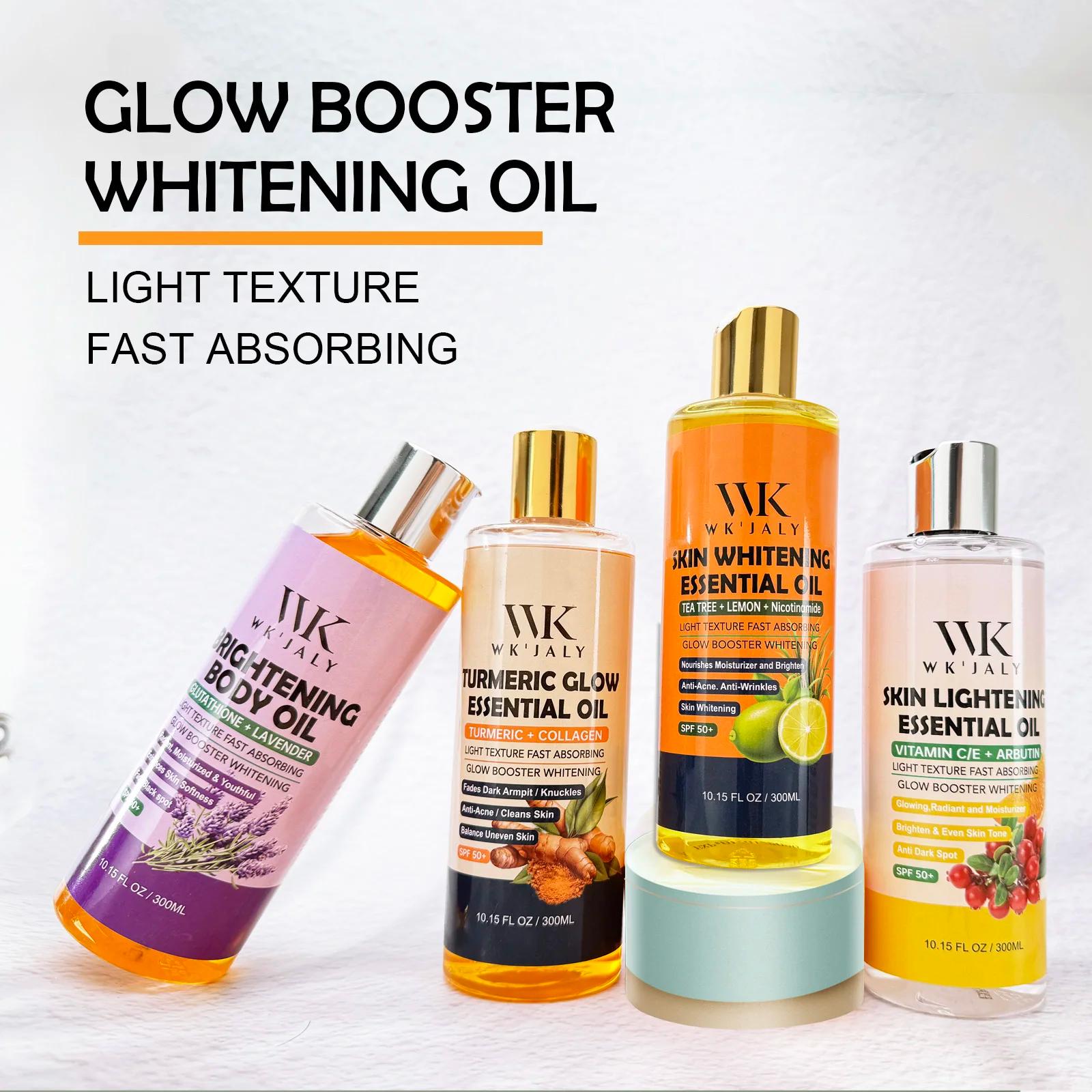 WK JALY Huile corporelle éclaircissante Niacinamide pour toute la peau, avec arbre à thé, citron, él