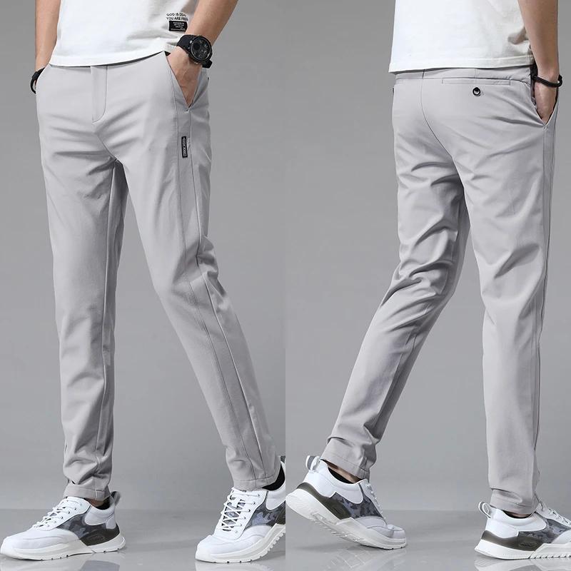 5 couleurs printemps été Ultra-mince hommes Stretch mince pantalon droit décontracté de haute qualit