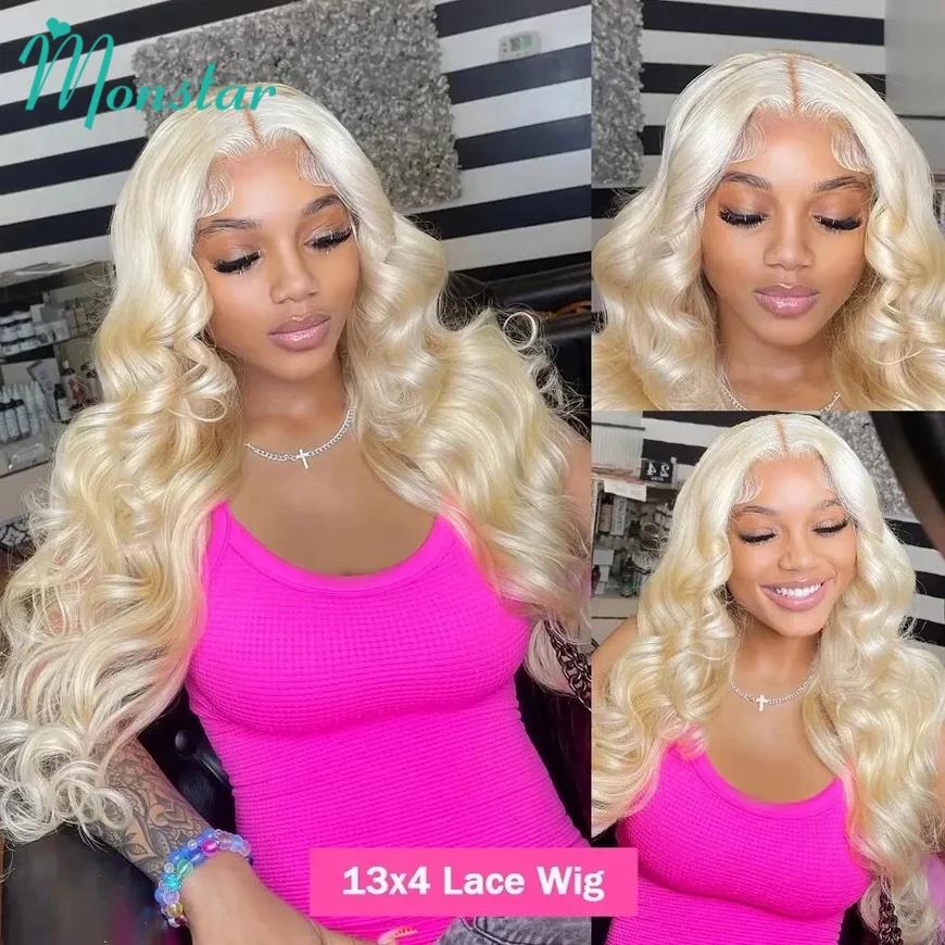 Perruque Lace Front Wig Body Wave naturelle, cheveux humains, couleur blond miel, 13x4, 13x6, 613 HD