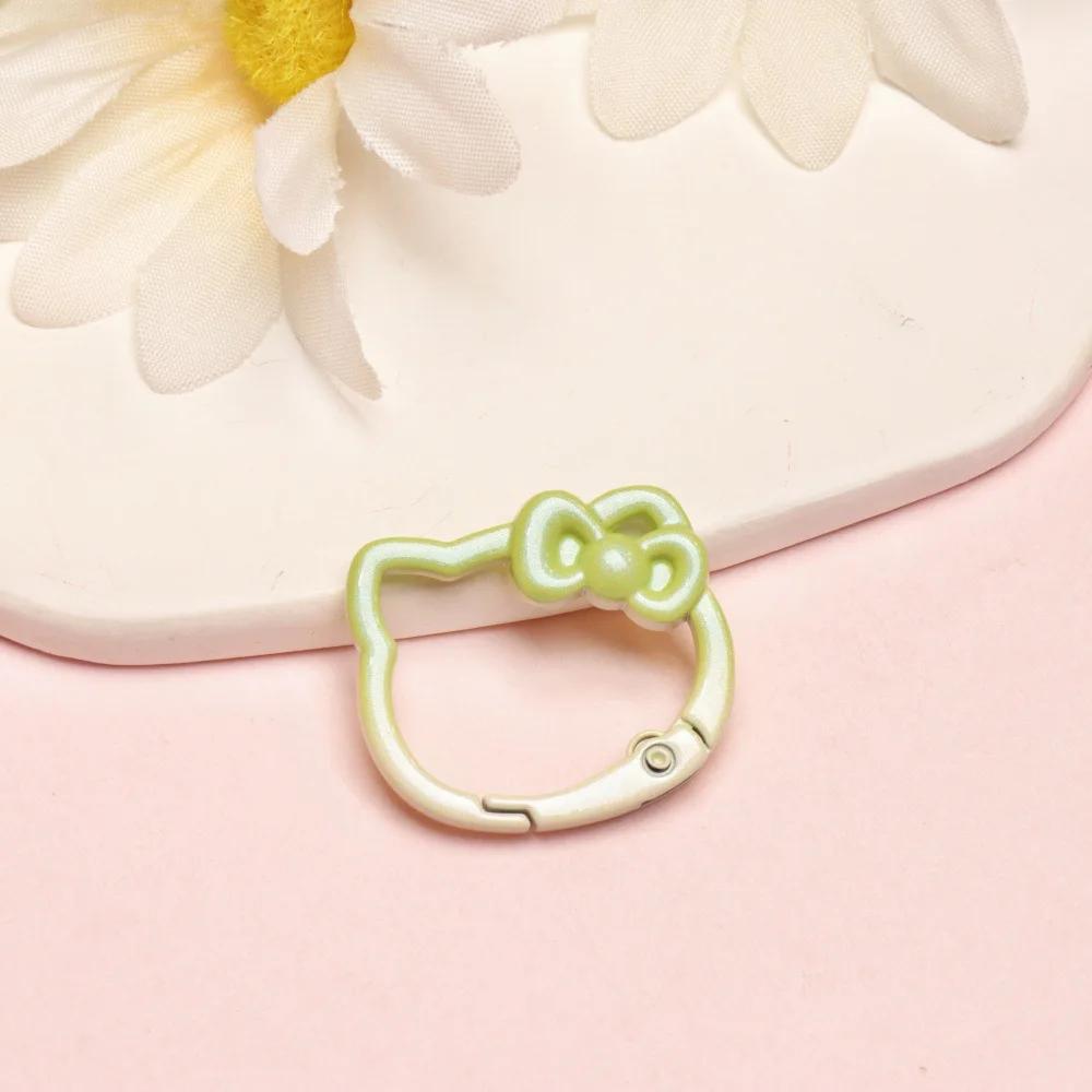 Sanrio Hello Kitty dégradé couleur printemps boucle anneau ouvert KT chat arc printemps anneau porte