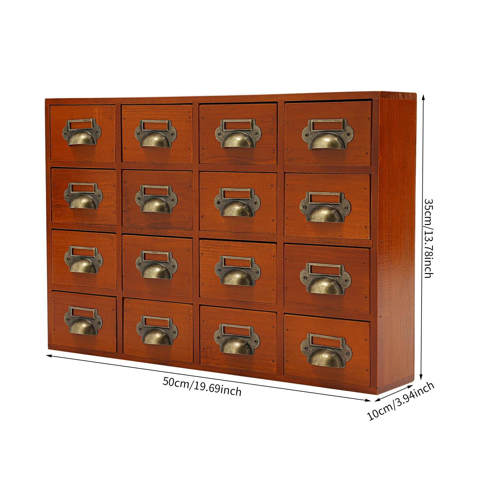 Armoire de rangement à 16 tiroirs, coffres et armoires d'apothicaire, boîte de rangement d'herbes, o