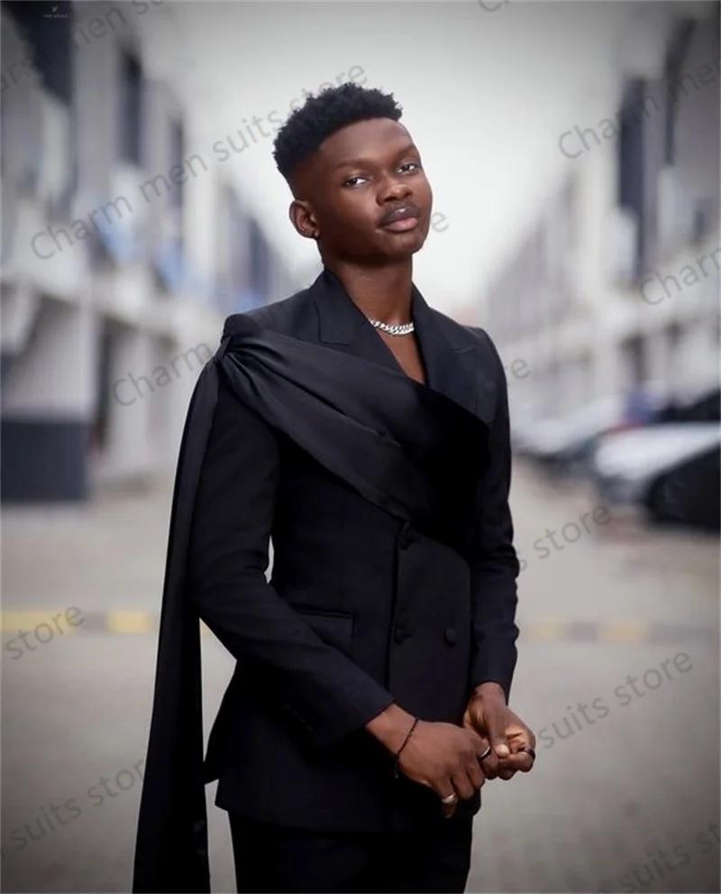 Round Black-Ensemble de olympiques sur mesure pour hommes, blazer et pantalon, veste avec sangle, bu