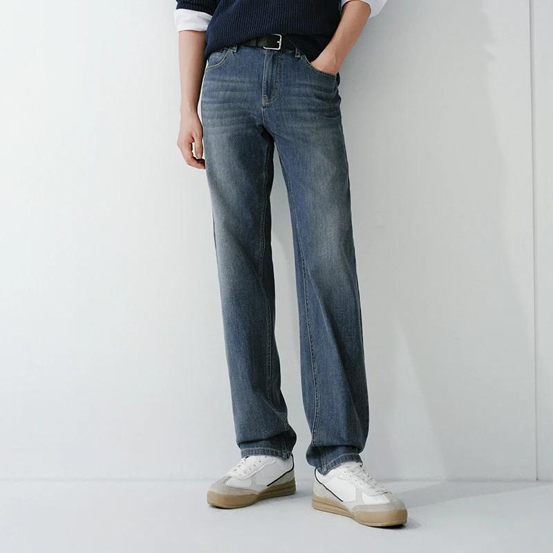 Semir doux jean hommes 2026 printemps Stretch régulier jambe droite Vintage lavé décontracté confort