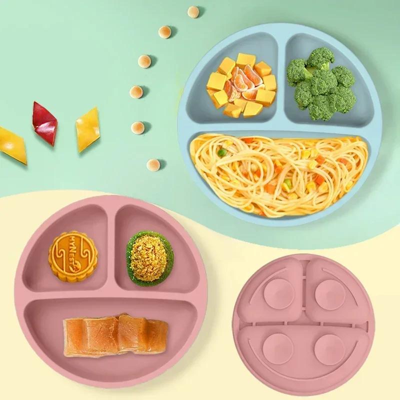 Ensemble de plats en Silicone de qualité alimentaire pour enfant, bol d'alimentation pour bébé, plaq