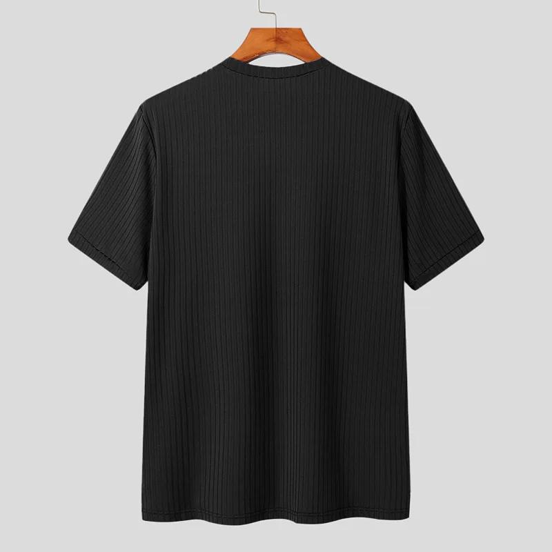 Vêtements d'été pour hommes, t-shirt de luxe léger, loisirs, manches longues, col rond, drapé, coule