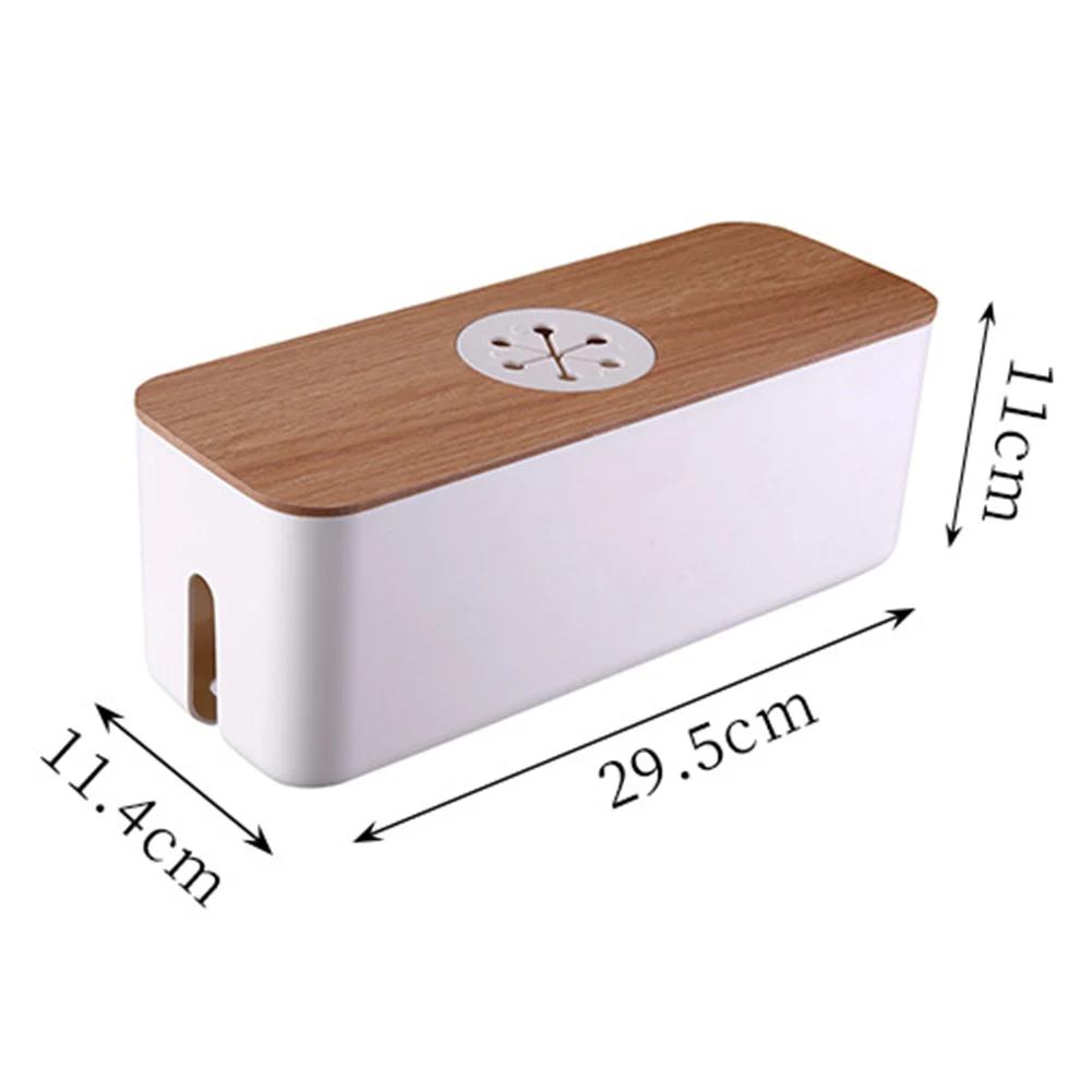 Boîte de rangement de câbles en bois, mallette de rangement de ligne électrique, organisateur de pri