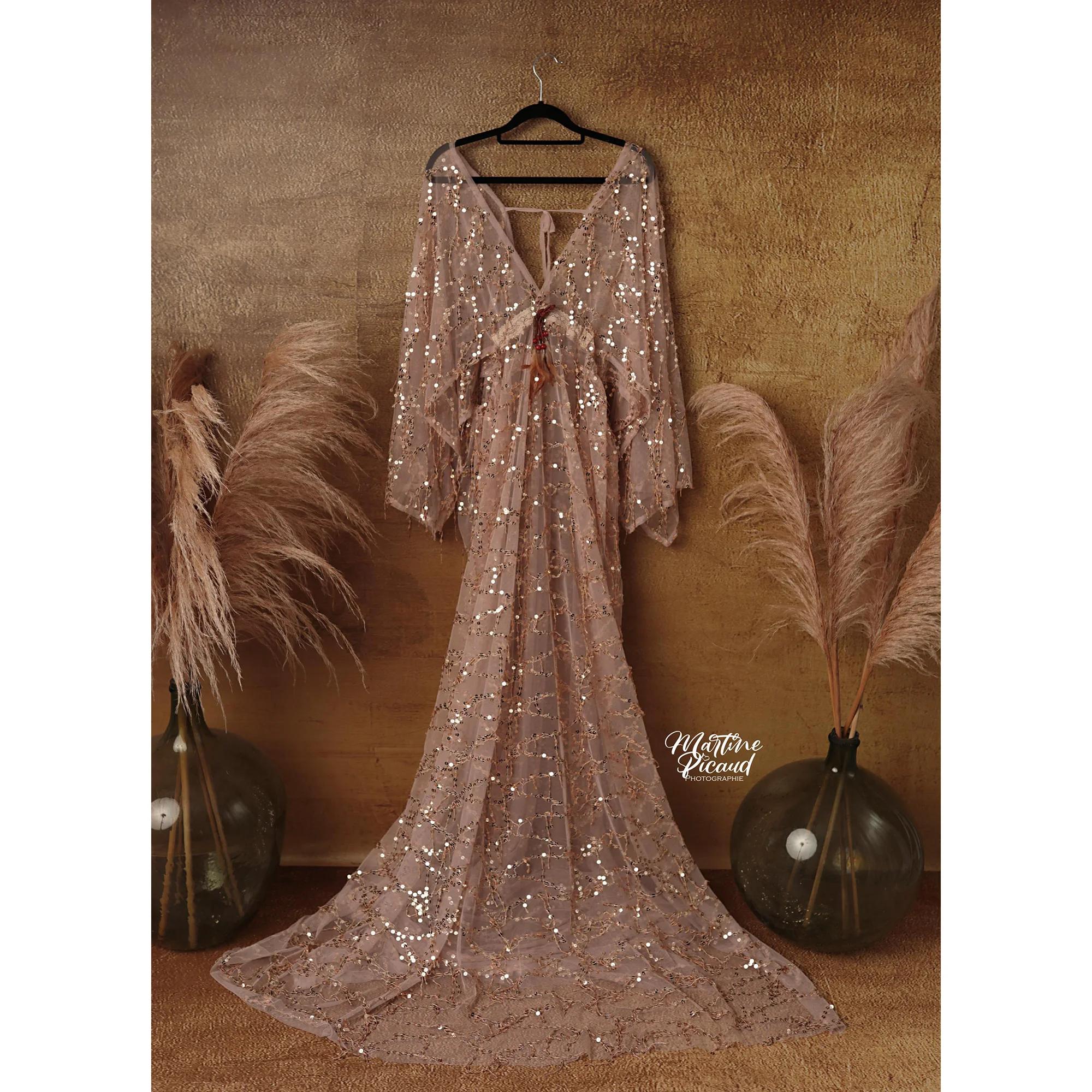 Don & Judy-Robe Maxi à Paillettes pour Femme, Tenue de Séance Photo, Style Boho, Cadeau de ixPréChri