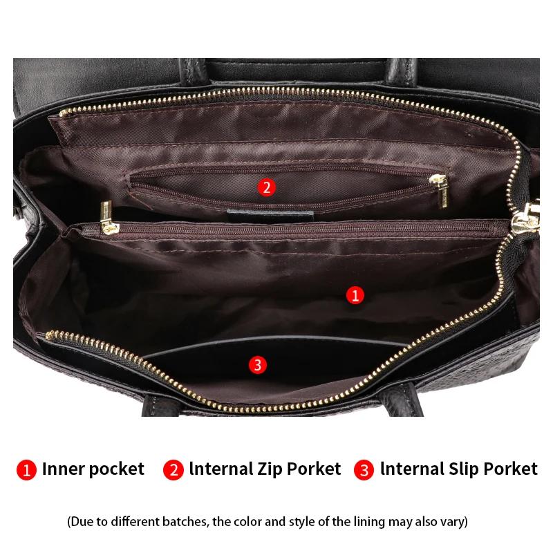 Nouveau sac à main haut de gamme pour femmes avec motif crocodile en peau de vache porte-documents d