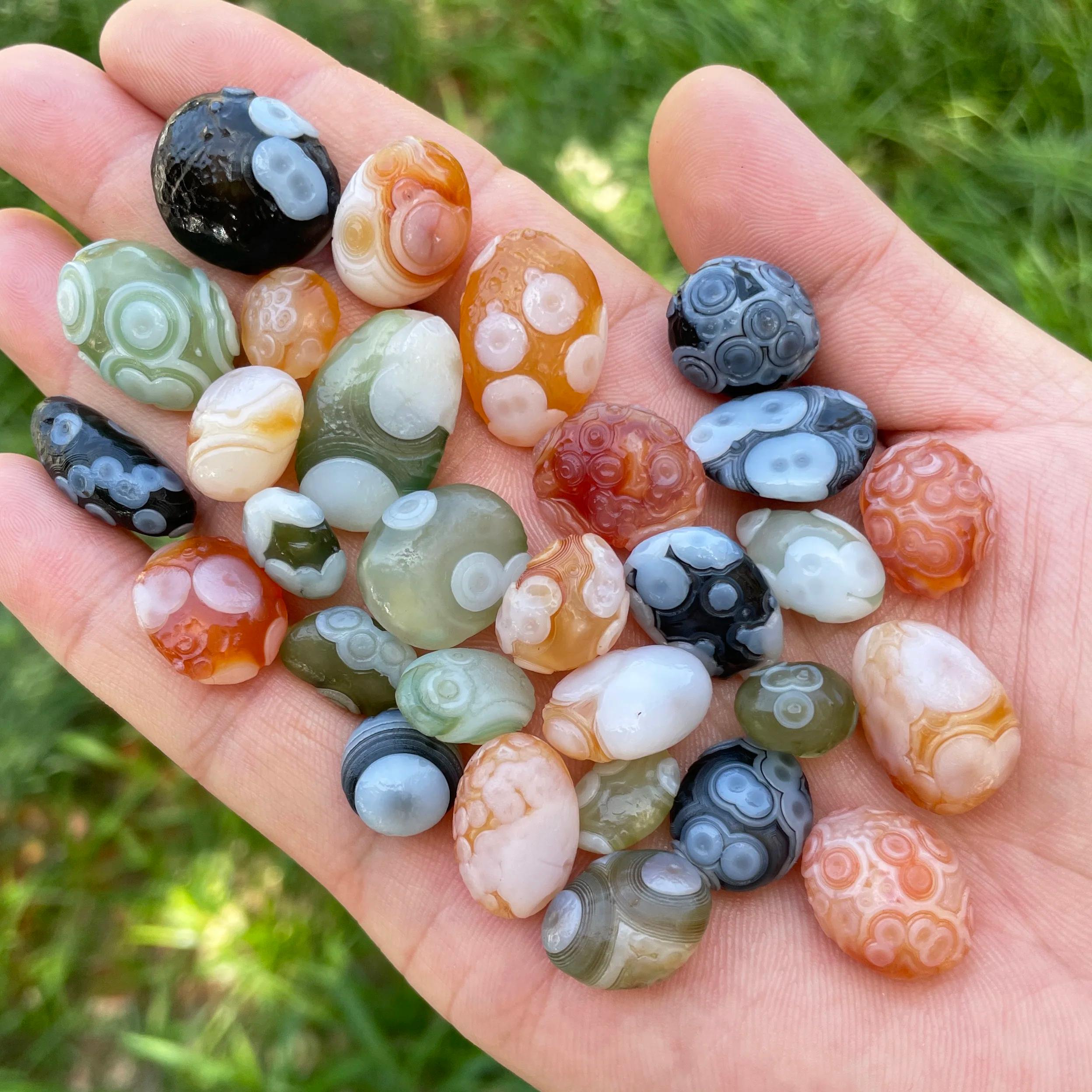 Agate Sardonyx Vert Naturel d'Alxa Gobi, Spécimen de Roche, Pierre de Guérison Énergétique, Décorati