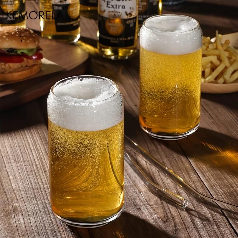 Ensemble de verres à boire en forme de canette avec paille en verre, tasse pour bière, café glacé, w