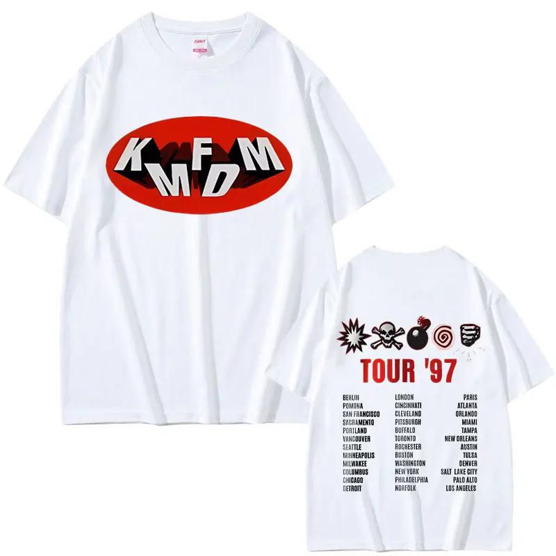 Rock Band Kmfdm Tour 97 T-shirt imprimé graphique été hommes femmes Vintage gothique Punk Streetwear