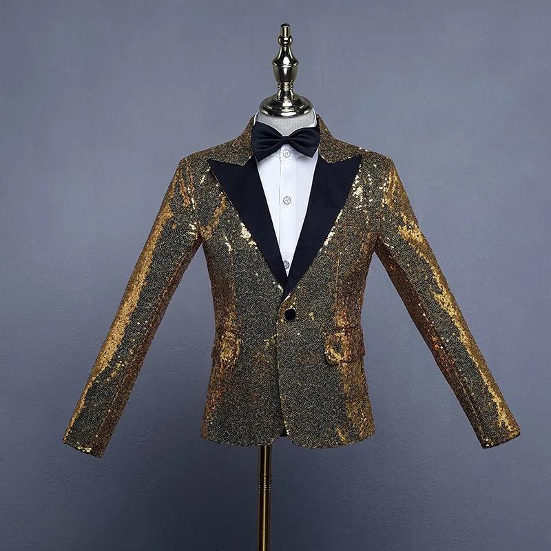 Veste de brevà Paillettes pour Garçon, Blazer Brcorporelle, Robe Formelle Trempée, Vêtements de ixde
