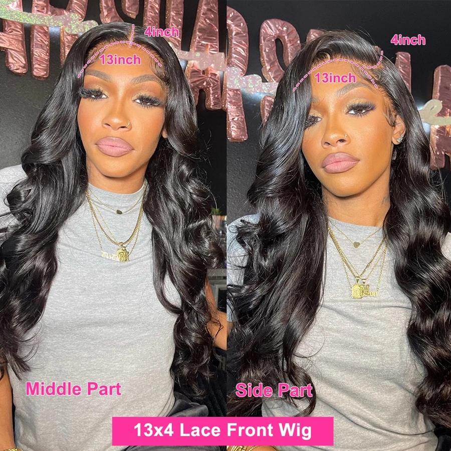 Perruque Lace Front Wig Body Wave Brésilienne Naturelle, Cheveux Humains, 13x4, 13x6, 5x5, 6x4, Pre-