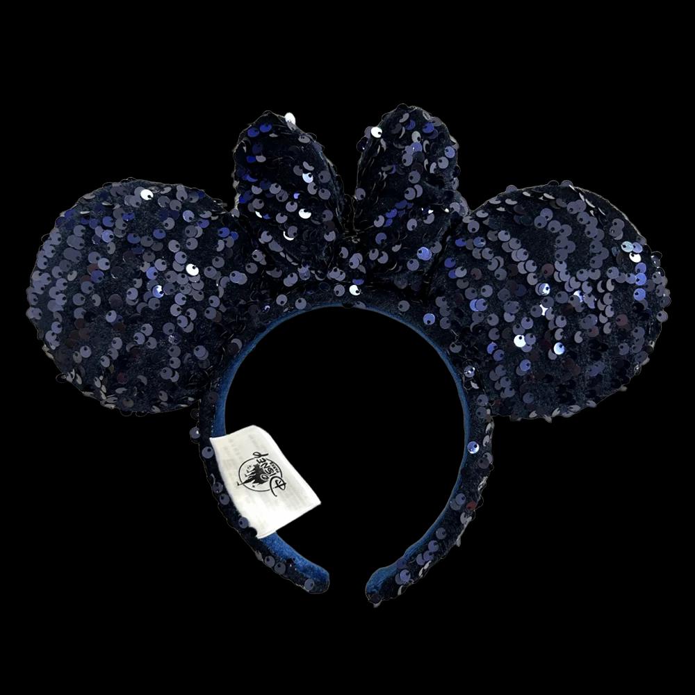 Bandeau d'oreille Minnie Mouse de couleur unie Disney, grandes bandeaux à paillettes, Costume de Cos