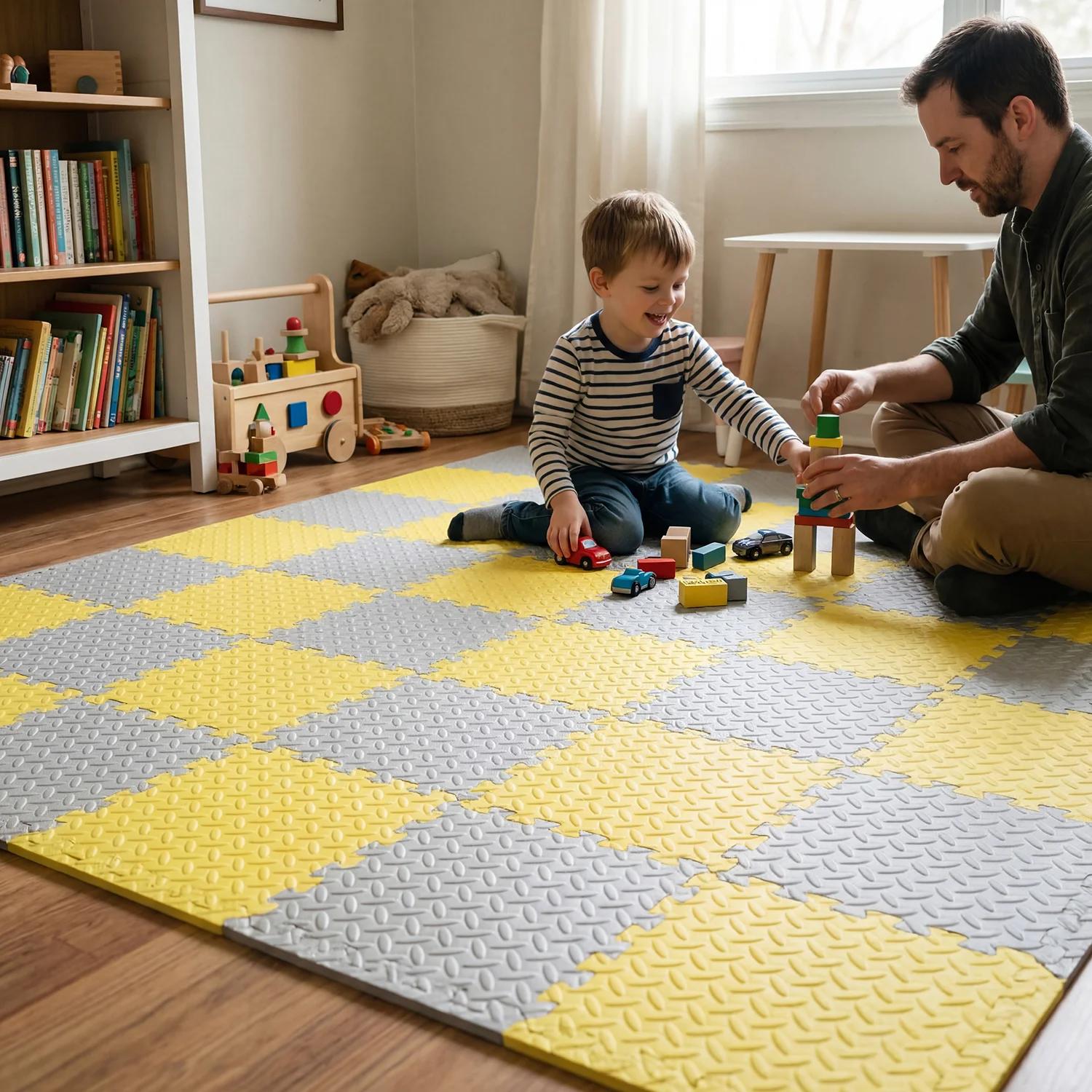 Tapis de jeu pour bébé 16 pièces 60x60cm, tapis de sol en mousse pour bébé et enfant, tapis en mouss