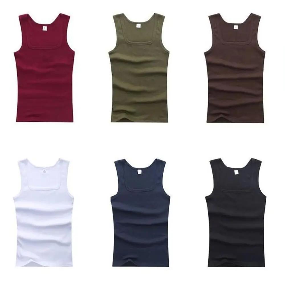 Été chaud grande taille hommes vêtements débardeurs 100% pur coton sans manches Fitness T-shirt élas