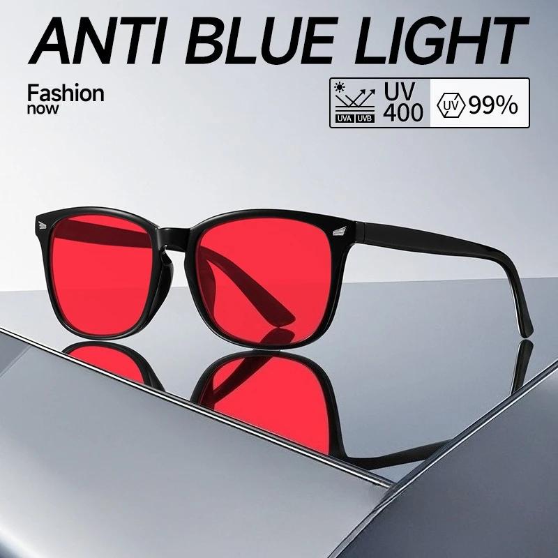 Lunettes classiques bloquant la lumière bleue pour hommes et femmes, verres rouges, carrés, meilleur