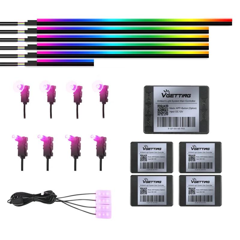 Lumières ambiantes LED universelles pour voiture, banderole intérieure, bande acrylique cachée, lamp