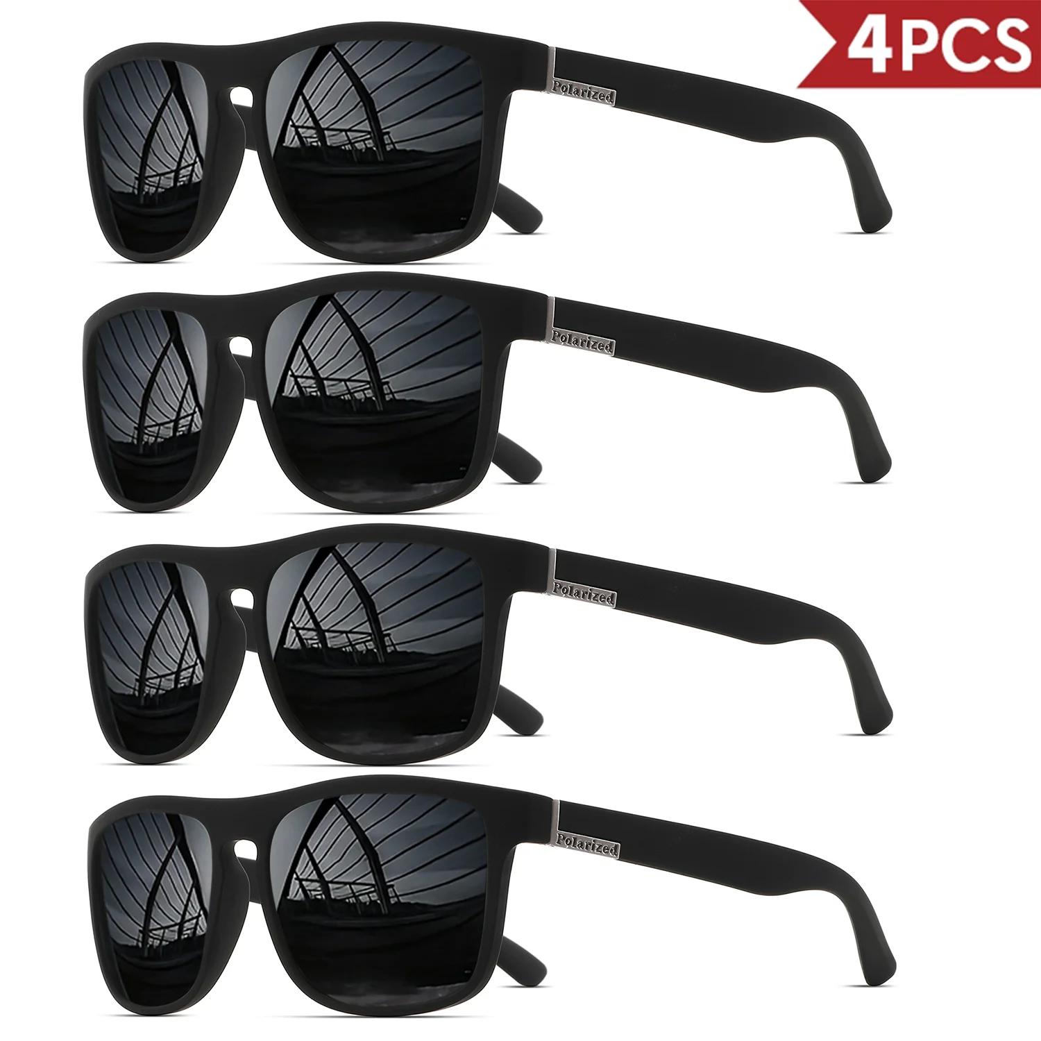 Lunettes de soleil de sport polarisées carrées classiques, monture PC légère UV400 pour la conduite,