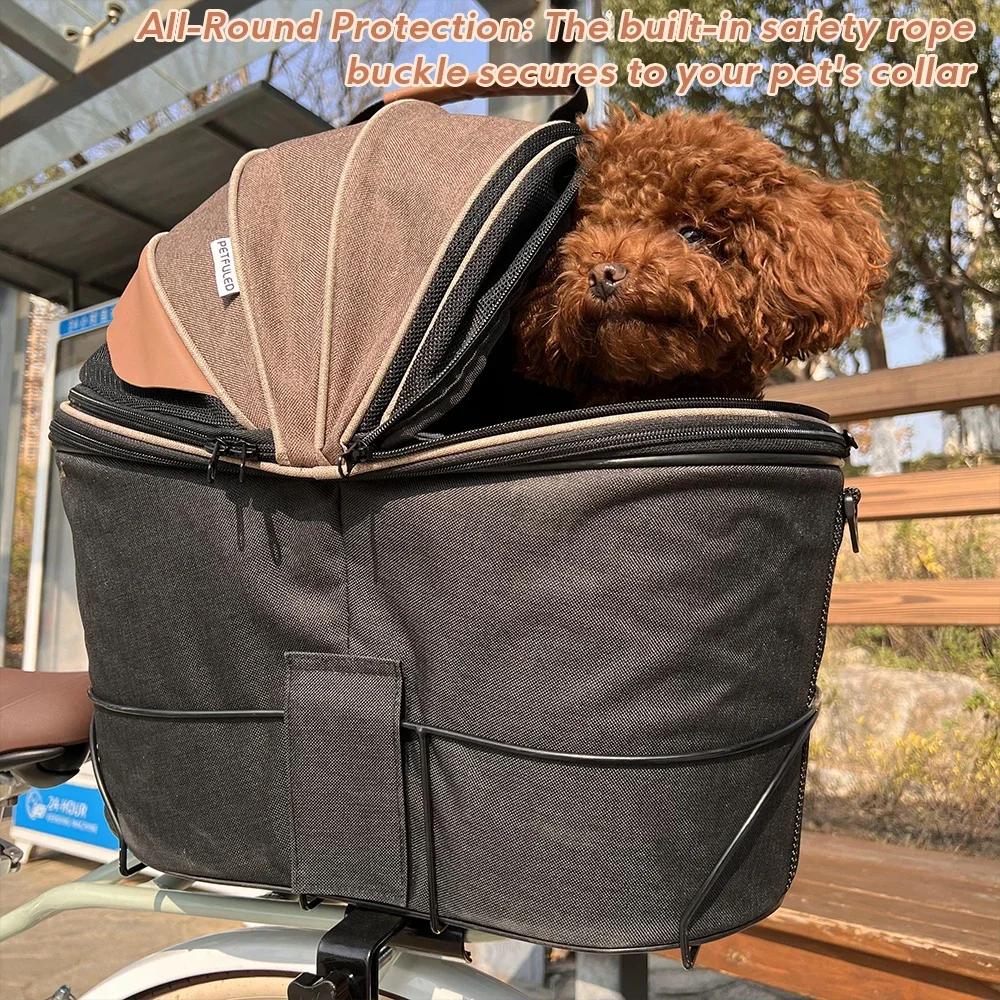 Panier de vélo arrière rembourré confortable pour chien, panier de siège de banlieue pour animaux de