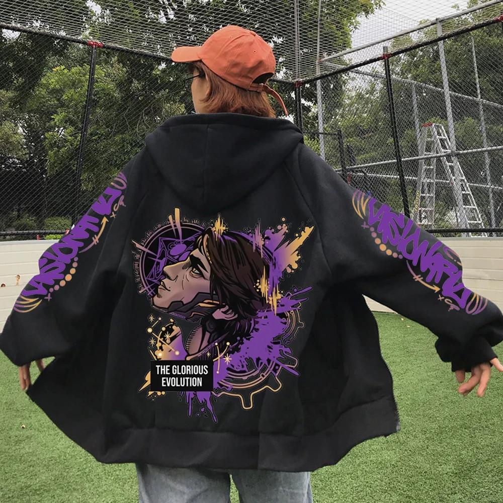 2025 Anime Arcane Vi sweat à capuche zippé Harajuku hauts pullover à manches longues pulls décontrac