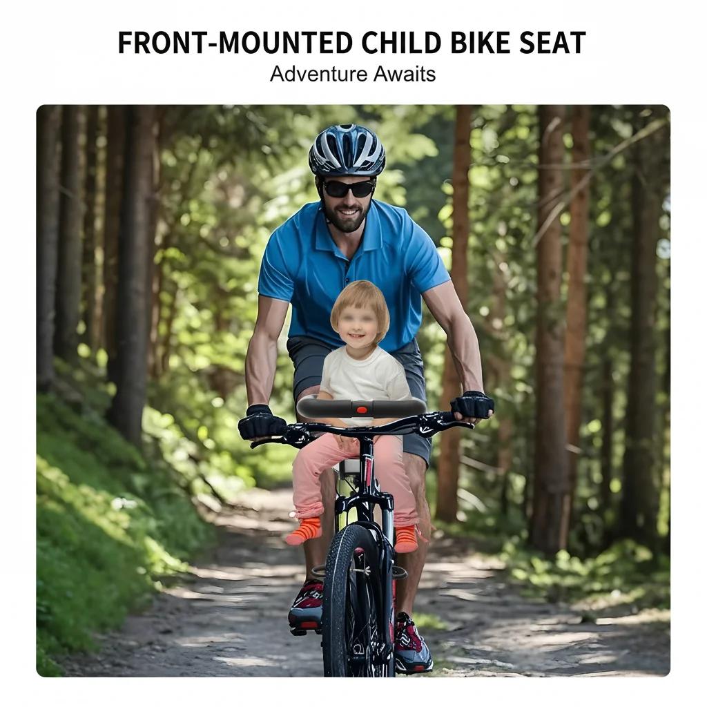 Siège enfant pour vélo, fixation 2 points, siège avant pour vélo adulte, siège enfant réglable pour