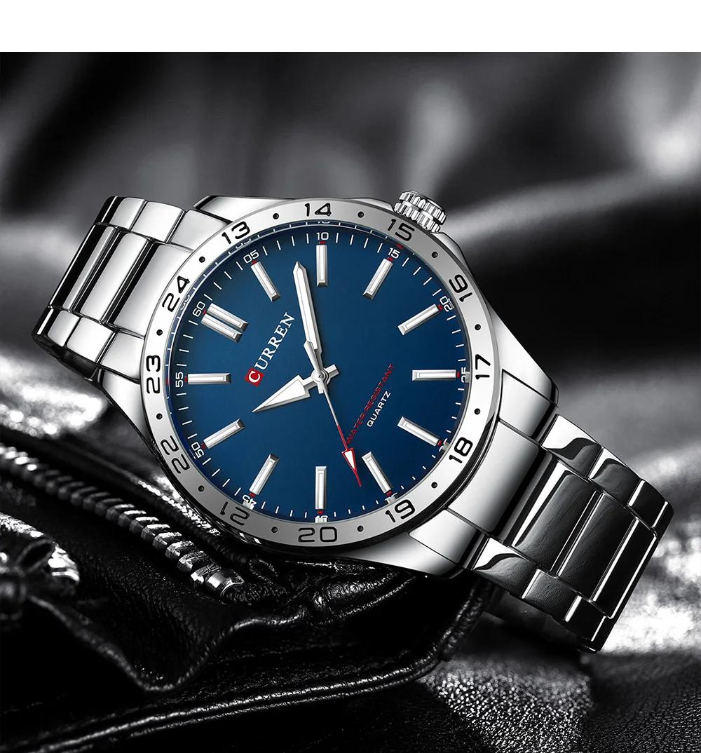 CURREN 8452 hommes montre à Quartz Ultra mince Simple Hodinky mode montre-bracelet en acier inoxydab
