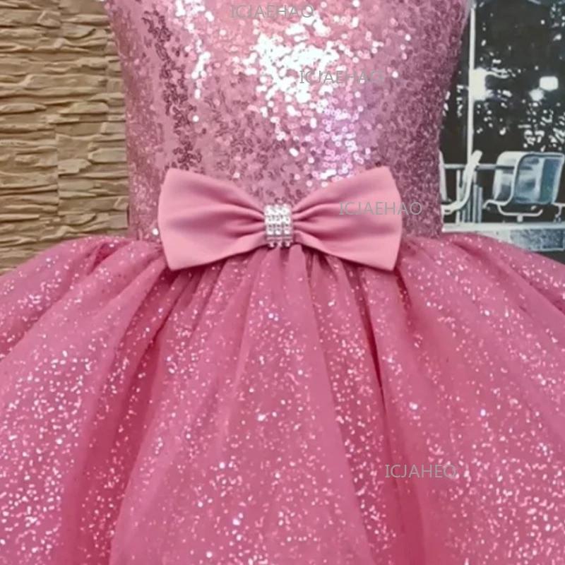 Robe Tutu à Paillettes Scintillantes pour Enfants, Tenue de Cérémonie pour Filles, Robe de Princesse