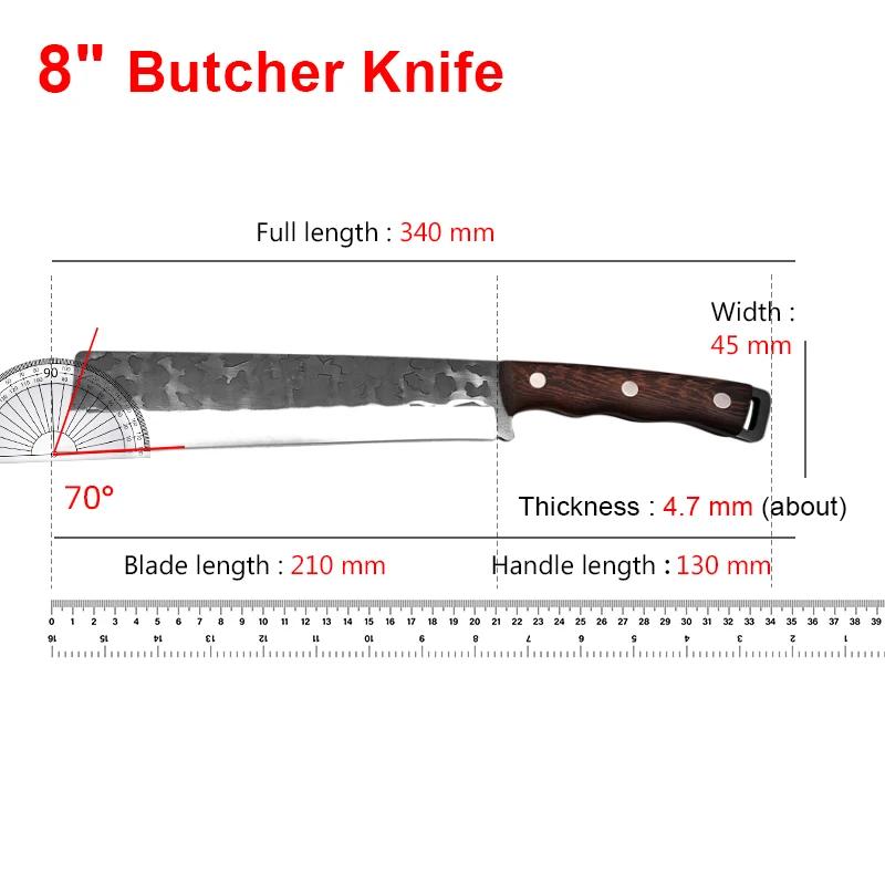 Couteau lourd pour hacher les os et les légumes, couteau de boucher, couteau utilitaire pour tranche