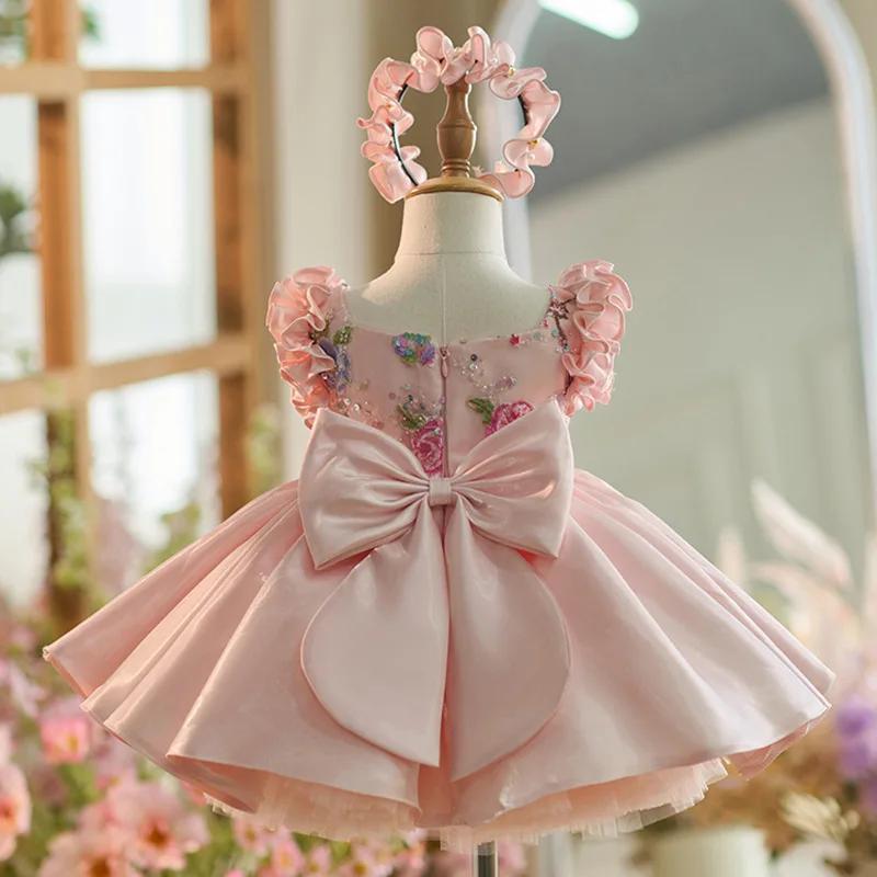 Robe de soirée haut de gamme pour bébé fille, vêtements pour enfants doux, 0-4 ans, littérature, nou